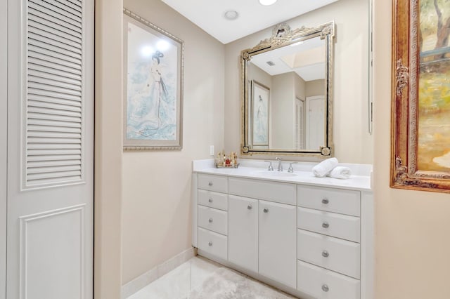 7780 Lake Champlain Ct, Delray Beach, FL 33446 - bathroom featuring vanity, tile patterned floors, and baseboards
