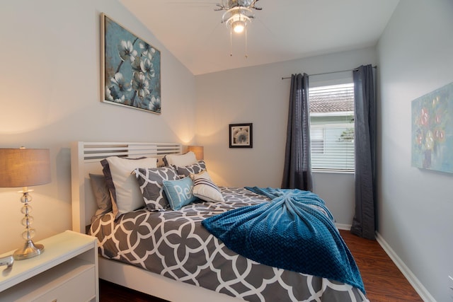3185 Laurel Ridge Cir, Riviera Beach, FL 33404 - bedroom with dark wood-style flooring, baseboards, and a ceiling fan