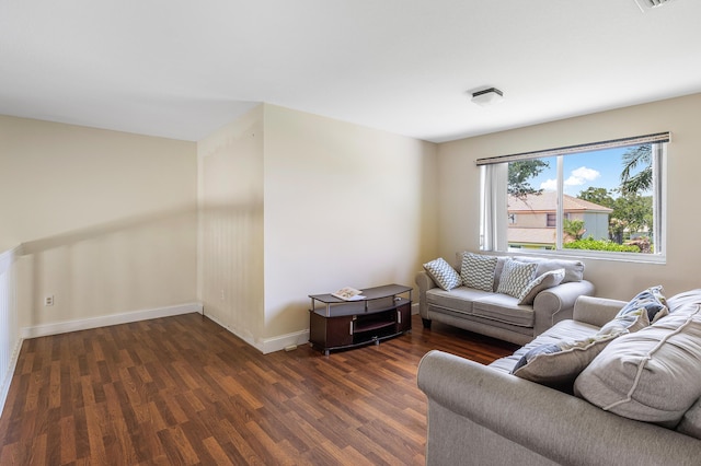 6815 Farragut Ln, Boynton Beach, FL 33437 - living room with dark wood-style floors and baseboards
