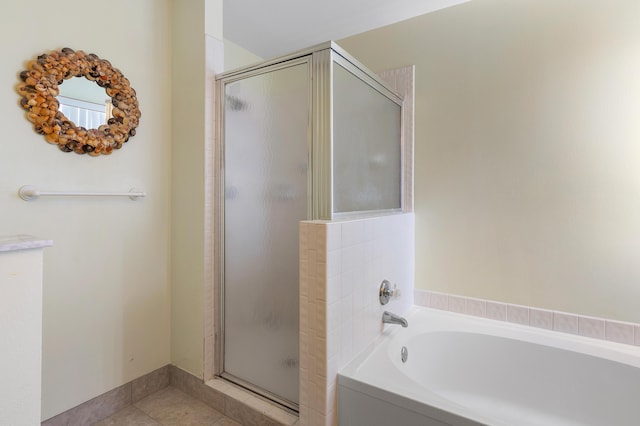 6815 Farragut Ln, Boynton Beach, FL 33437 - full bath with a stall shower, a garden tub, and tile patterned floors