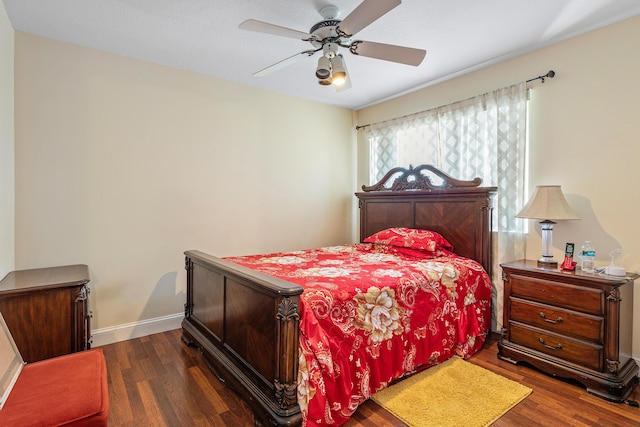 6815 Farragut Ln, Boynton Beach, FL 33437 - bedroom with wood finished floors, baseboards, and ceiling fan