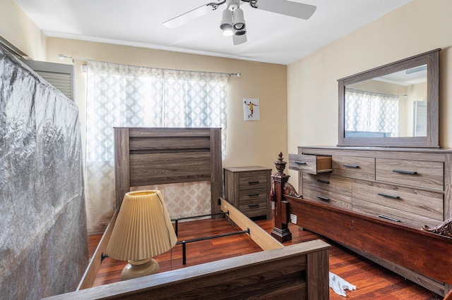 6815 Farragut Ln, Boynton Beach, FL 33437 - bedroom with dark wood-style floors and a ceiling fan