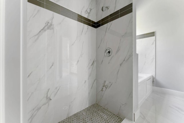 675 NE Moss Rose Pl, Port Saint Lucie, FL 34983 - full bath with a marble finish shower and marble finish floors