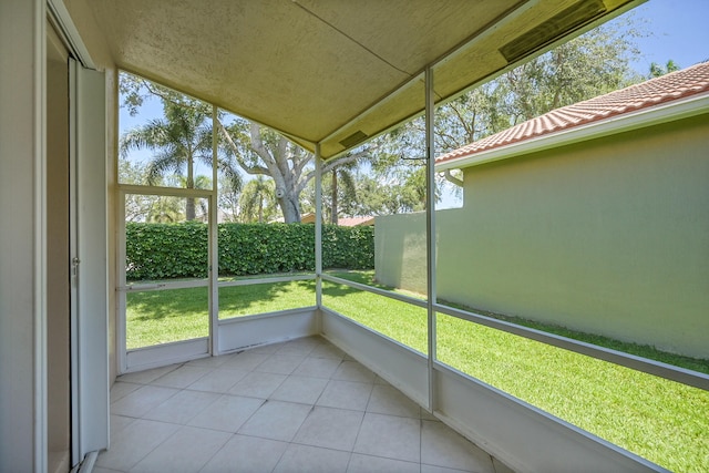 view of unfurnished sunroom