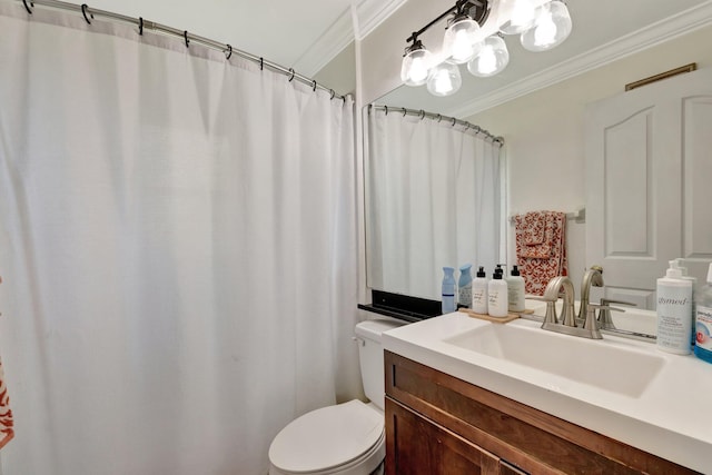 401 SE Ron Rico Ter, Port Saint Lucie, FL 34983 - bathroom featuring crown molding, toilet, and vanity