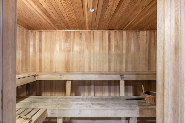 610 Clematis St Unit 236, West Palm Beach, FL 33401 - relaxing sauna / steam room featuring wooden ceiling and wooden walls