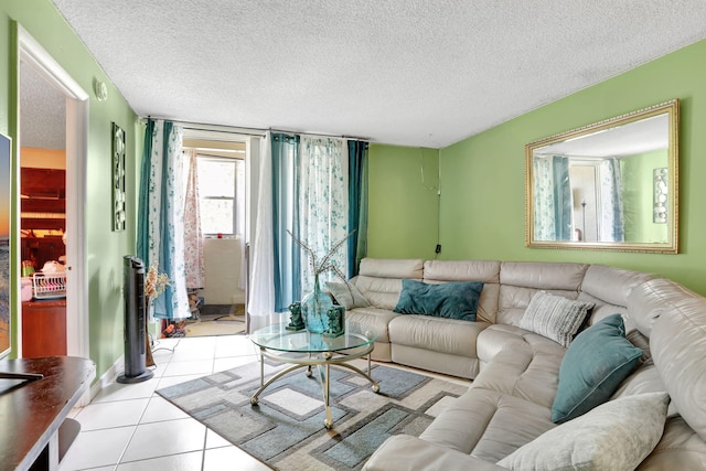 2029 NW 46th Ave Unit E204, Lauderhill, FL 33313 - tiled living room with a textured ceiling