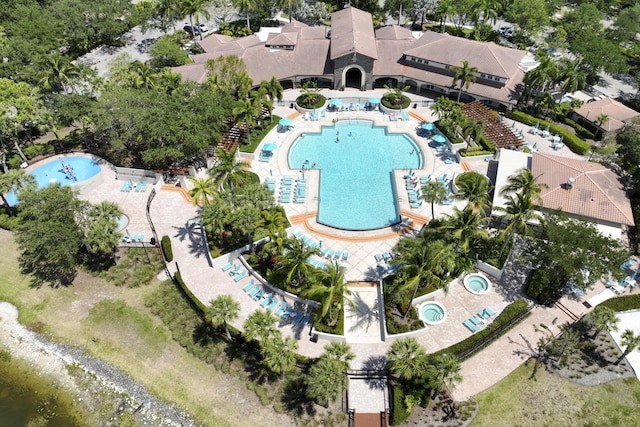 1081 Vintner Blvd, Palm Beach Gardens, FL 33410 - aerial overview of property's location with a pool area