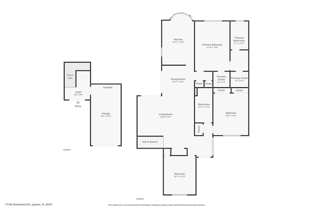 17166 Waterbend Dr Unit 210, Jupiter, FL 33477 - floor plan / room layout