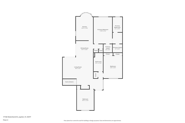17166 Waterbend Dr Unit 210, Jupiter, FL 33477 - property floor plan