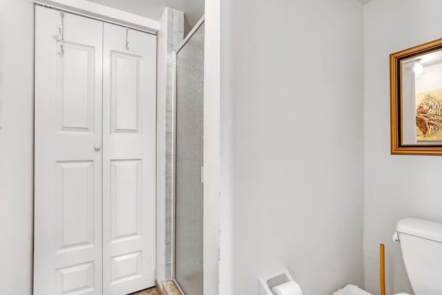 7430 S Ocean Dr Unit 319, Jensen Beach, FL 34957 - full bath with toilet, a closet, and a shower stall