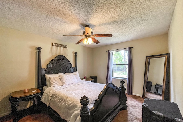 11033 67th Pl N, The Acreage, FL 33412 - bedroom with carpet floors, a ceiling fan, and a textured ceiling