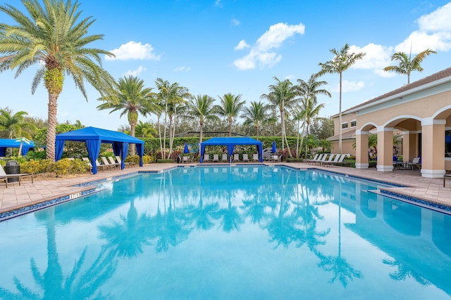 8440 Serena Creek Ave, Boynton Beach, FL 33473 - community pool featuring a gazebo and a patio area