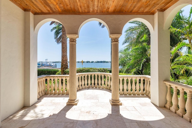 3309 S Flagler Dr, West Palm Beach, FL 33405 - view of patio / terrace with a water view