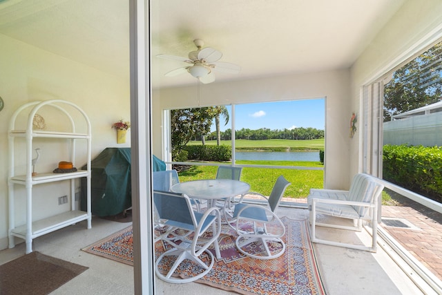 1056 SW Balmoral Trce, Stuart, FL 34997 - sunroom / solarium with a water view and healthy amount of natural light