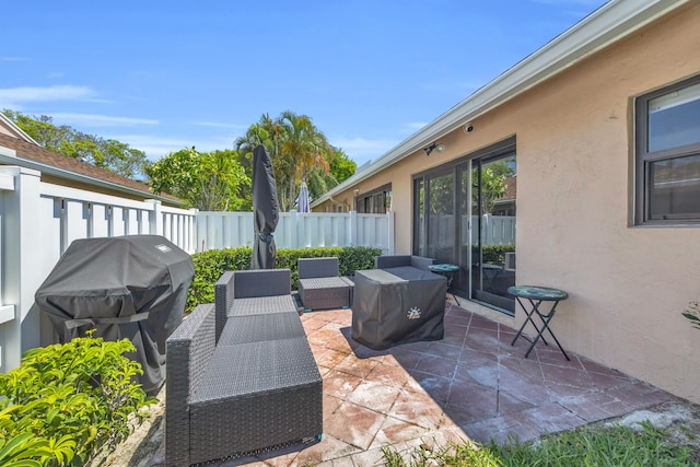 8076 Sweetbriar Way, Boca Raton, FL 33496 - fenced backyard featuring a patio area and a grill