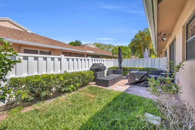 8076 Sweetbriar Way, Boca Raton, FL 33496 - view of yard featuring a patio and outdoor lounge area
