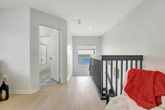 9800 Stover Way, Wellington, FL 33414 - hallway featuring wood finished floors, baseboards, and recessed lighting
