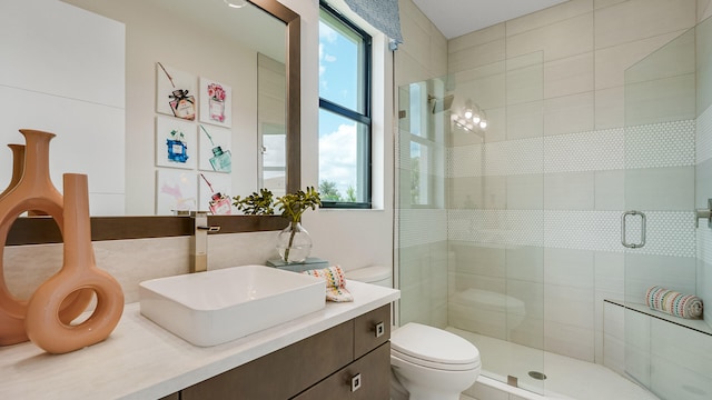 13206 Faberge Pl, Palm Beach Gardens, FL 33418 - full bathroom with toilet, a shower stall, and vanity