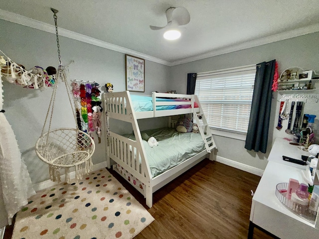 8421 SW 41st Ct, Davie, FL 33328 - bedroom featuring crown molding, wood finished floors, and baseboards