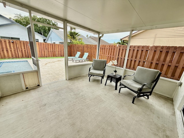8421 SW 41st Ct, Davie, FL 33328 - fenced backyard with a patio and a pool