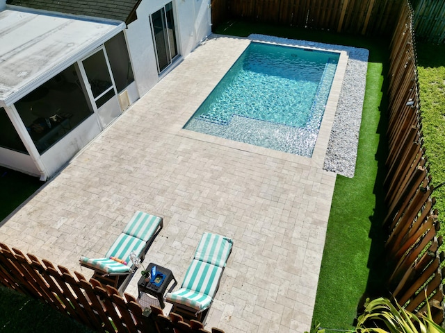 8421 SW 41st Ct, Davie, FL 33328 - view of pool with a fenced backyard and a patio