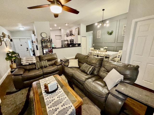 8421 SW 41st Ct, Davie, FL 33328 - living area featuring baseboards and ceiling fan