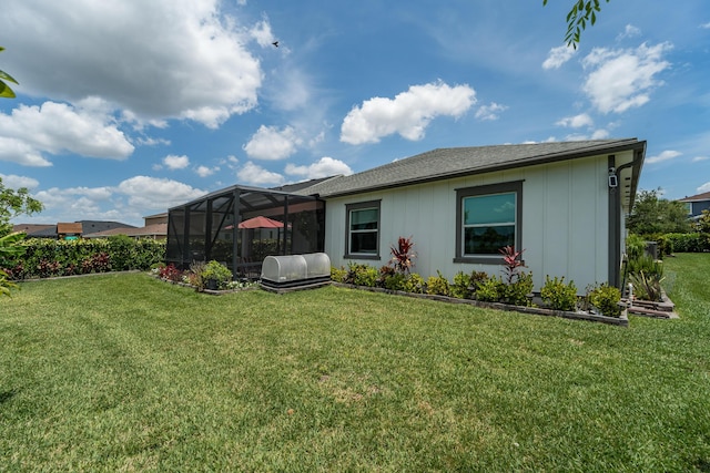 19404 Broad Shore Walk, Loxahatchee, FL 33470 - rear view of property featuring a yard and a lanai