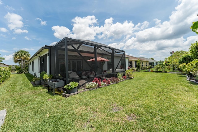 19404 Broad Shore Walk, Loxahatchee, FL 33470 - rear view of property with a lanai