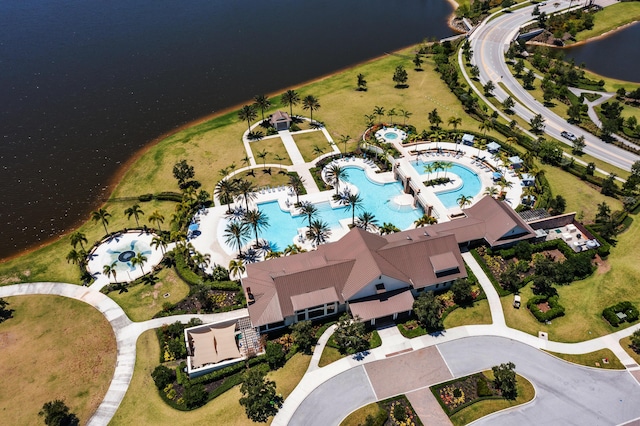 19404 Broad Shore Walk, Loxahatchee, FL 33470 - drone / aerial view of a pool and a nearby body of water