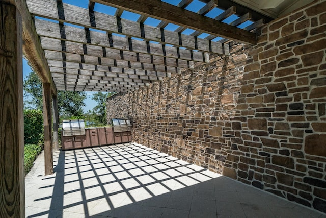 19404 Broad Shore Walk, Loxahatchee, FL 33470 - view of patio / terrace with a pergola and an outdoor kitchen