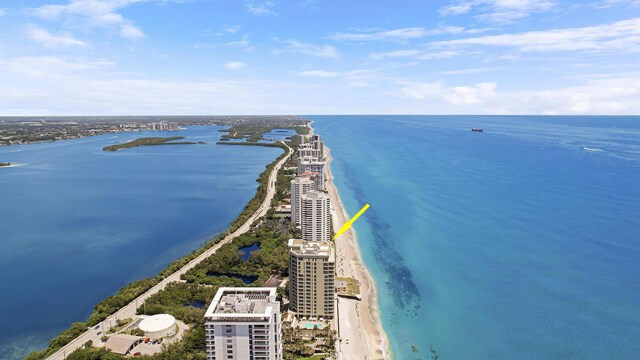 5050 N Ocean Dr Unit 1701, Singer Island, FL 33404 - drone / aerial view of waterfront with a beach