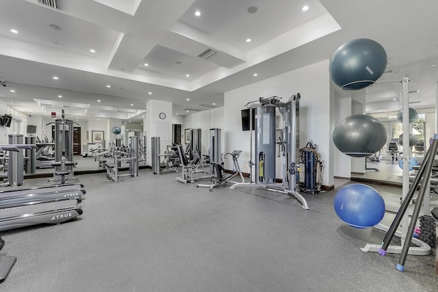 5050 N Ocean Dr Unit 1701, Singer Island, FL 33404 - gym with recessed lighting