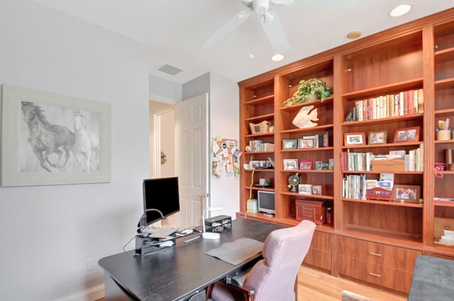 8127 Playa Del Sur Blvd, Lake Worth, FL 33467 - office with ceiling fan and light wood-style flooring