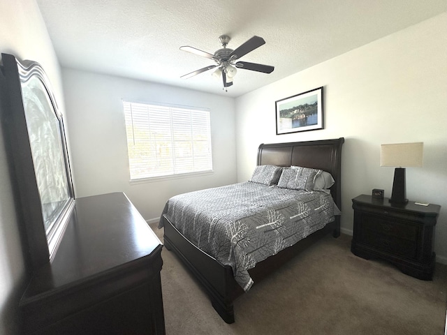 5205 Myrtlewood Cir E, Palm Beach Gardens, FL 33418 - carpeted bedroom with multiple windows, ceiling fan, and a textured ceiling