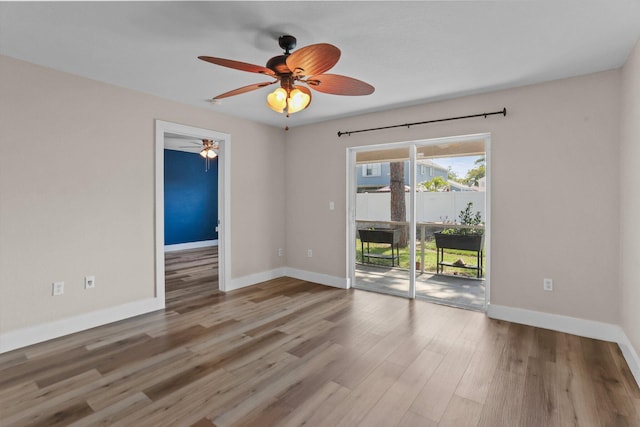 1413 Amaryllis Ln, West Palm Beach, FL 33415 - unfurnished room with ceiling fan, wood finished floors, and baseboards