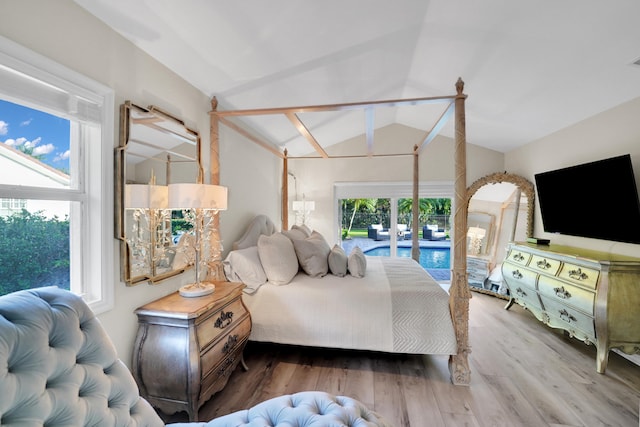 4164 Saint Andrews Dr, Boynton Beach, FL 33436 - bedroom featuring vaulted ceiling and wood finished floors