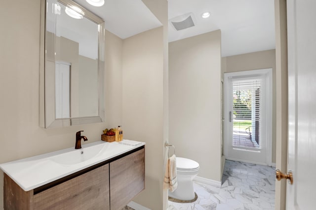 4164 Saint Andrews Dr, Boynton Beach, FL 33436 - bathroom featuring vanity and marble look tile flooring