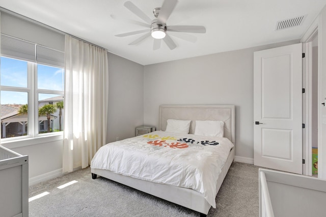 5322 Yellow Water Lily Ct, Lake Worth, FL 33467 - bedroom with carpet, baseboards, and ceiling fan