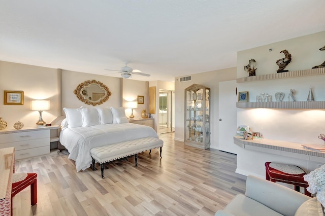 5914 Regal Glen Dr Unit 107, Boynton Beach, FL 33437 - bedroom with light wood-style flooring and ceiling fan