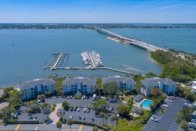 390 NE Edgewater Dr Unit 302, Stuart, FL 34996 - aerial view of a large body of water and a notable bridge