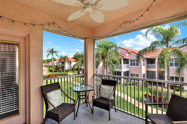 9927 Perfect Dr Unit 108, Port Saint Lucie, FL 34986 - balcony featuring a ceiling fan and a residential view