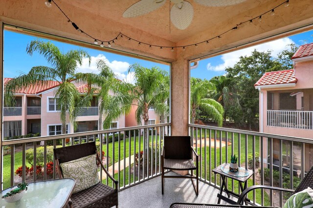 9927 Perfect Dr Unit 108, Port Saint Lucie, FL 34986 - balcony with ceiling fan