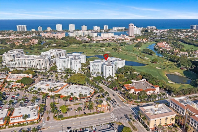 550 SE Mizner Blvd Unit B206, Boca Raton, FL 33432 - aerial overview of property's location featuring a nearby body of water, a golf course, and apartment complex / building