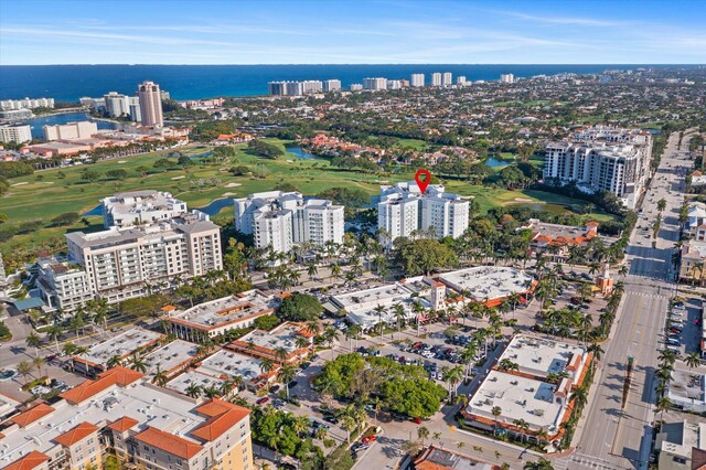 550 SE Mizner Blvd Unit B206, Boca Raton, FL 33432 - aerial view of property and surrounding area with a large body of water, a golf course, and nearby urban area