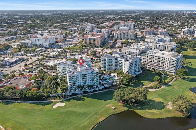 550 SE Mizner Blvd Unit B206, Boca Raton, FL 33432 - aerial overview of property's location with a golf club, a large body of water, and nearby urban area