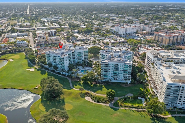 550 SE Mizner Blvd Unit B206, Boca Raton, FL 33432 - bird's eye view of a golf course and a nearby body of water