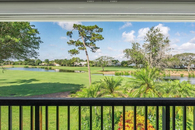 10739 Quail Covey Rd Azalea, Unit Azalea, Boynton Beach, FL 33436 - view of yard with a water view and a balcony