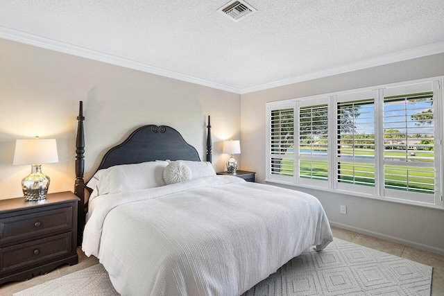 10739 Quail Covey Rd Azalea, Unit Azalea, Boynton Beach, FL 33436 - bedroom featuring crown molding, baseboards, and a textured ceiling