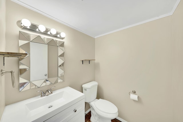 719 Lori Dr Unit 102, Palm Springs, FL 33461 - half bath with toilet, ornamental molding, vanity, and baseboards